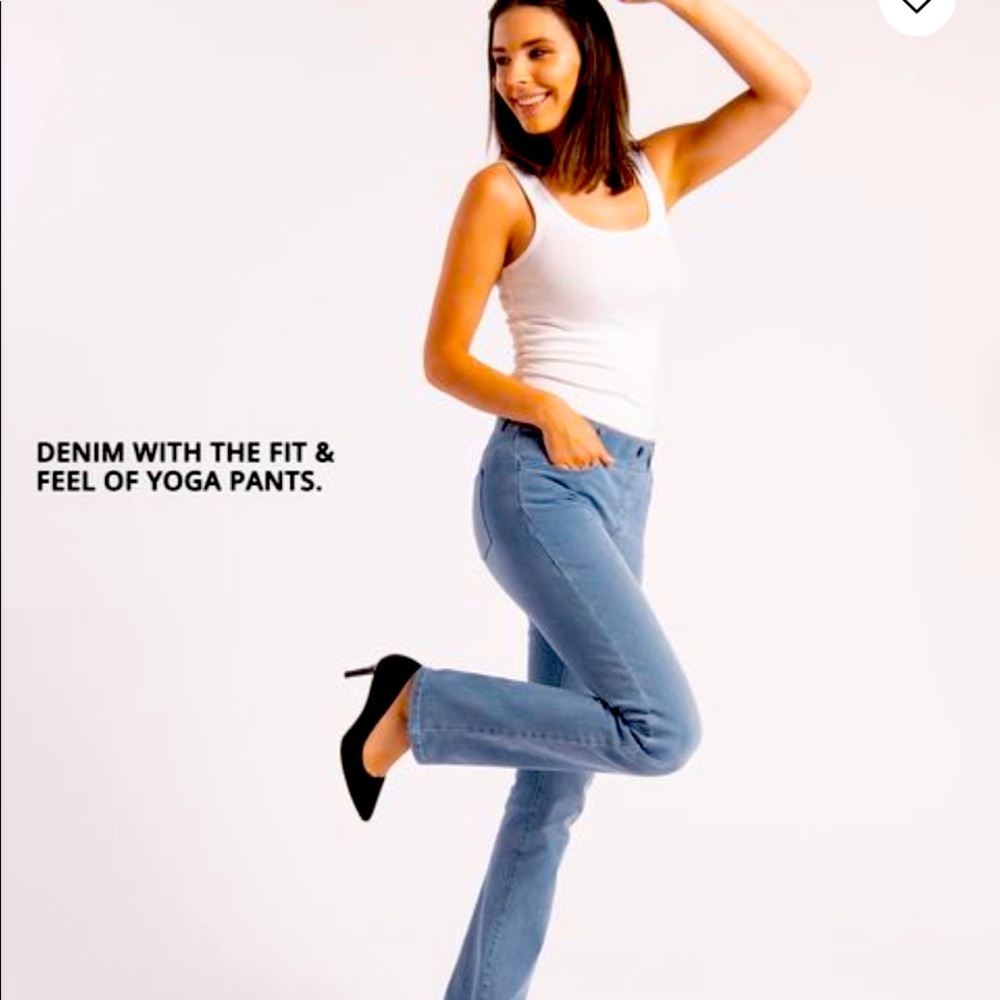 Betabrand Vintage wash yoga jeans size L.